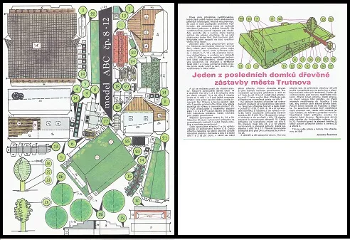 Papierový model Jeden z poslených domkov drevenej zástavby mesta Trutnova